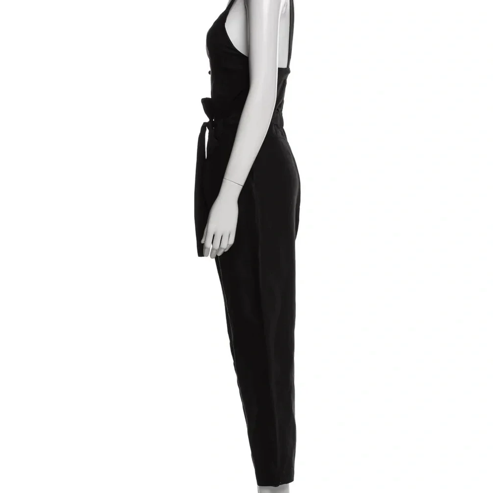 Reformation 100% Linen Birch Black Jumpsuit Romper Size XS